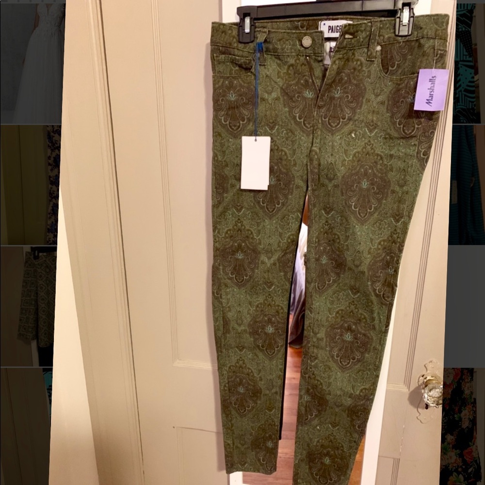 Paisley skinny mid rise jeans